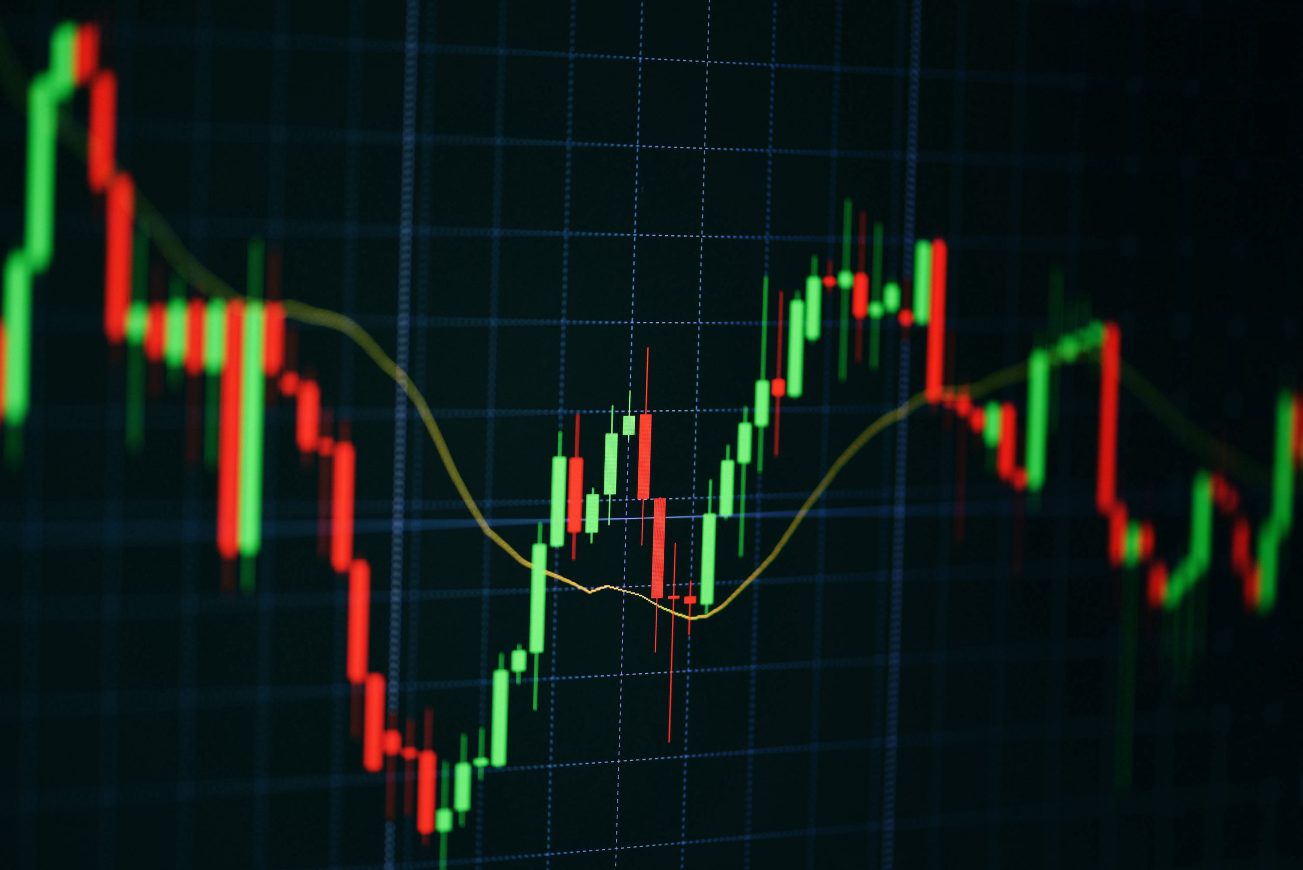 Stock exchange trading analysis investment financial on display crisis stock crash down and grow up gain and profits financial impact or forex graph Stock market digital graph chart business indicator