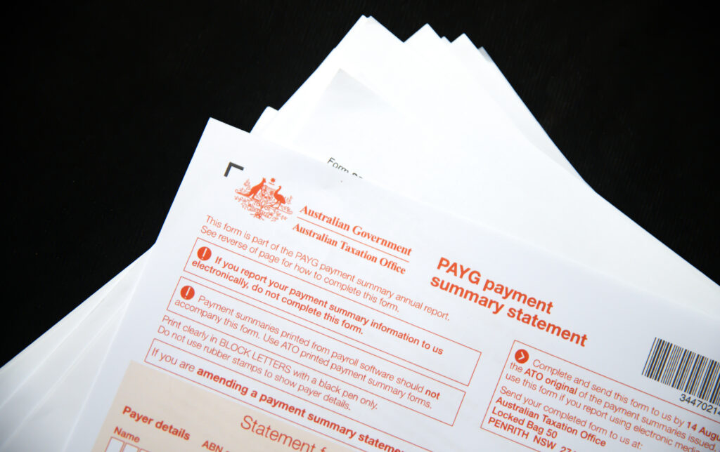 7.1.2025, United States. Payg payment summery of Australian government form with copy space