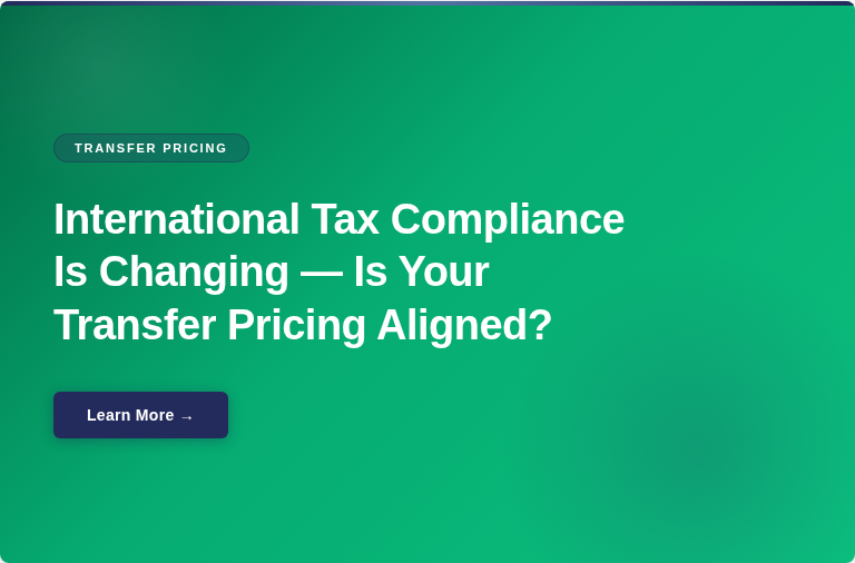 Is your transfer pricing aligned to your outcomes?